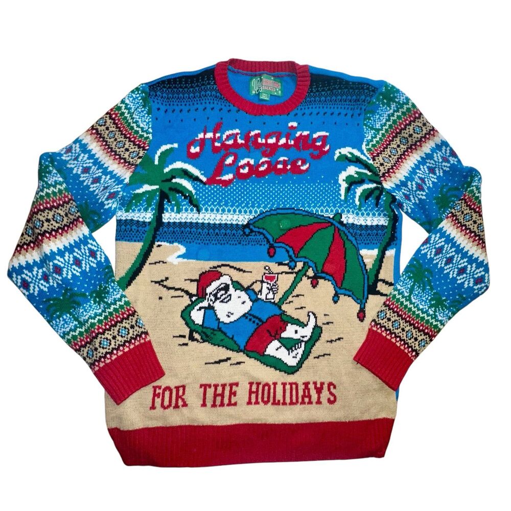 Ugly Christmas Sweater Hanging Loose For The Holidays Light Up Sweater Size XL